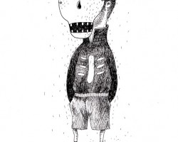 Buddy skull mask original drawing