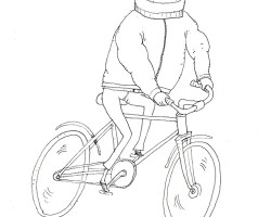 Original drawing -Man in a bicycle