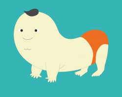 Baby crawling illustration -vector