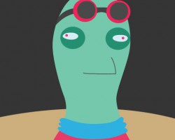 Martian character vector illustration
