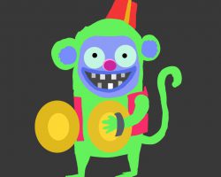 Monkey with cymbals illustration